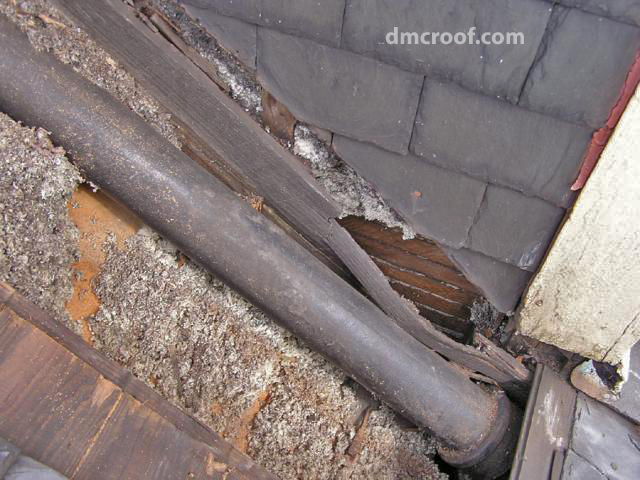 Cleveland Slate Roof Repair rotted roof rafter