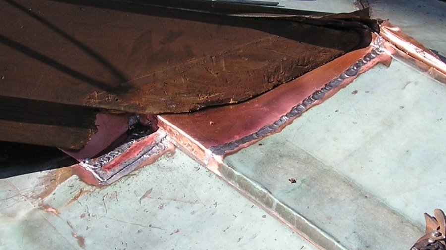 Copper roof repair Frank Lloyd Wright