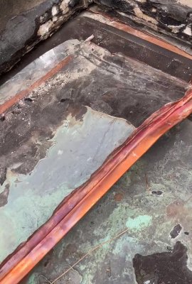 old copper roof panel