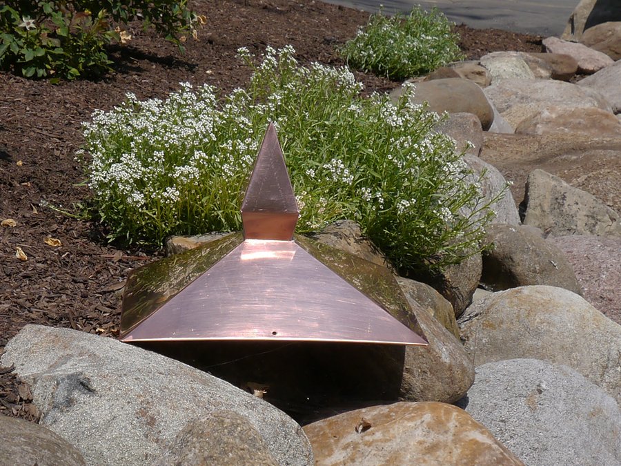 Simple custom copper roof finial