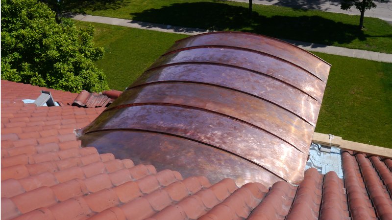 Lakewood copper barrel roof dormer top 