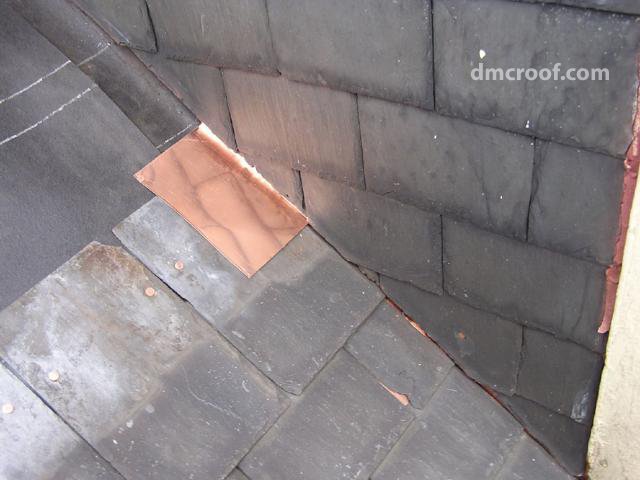 Cleveland Slate Roof Repair new copper step flashing